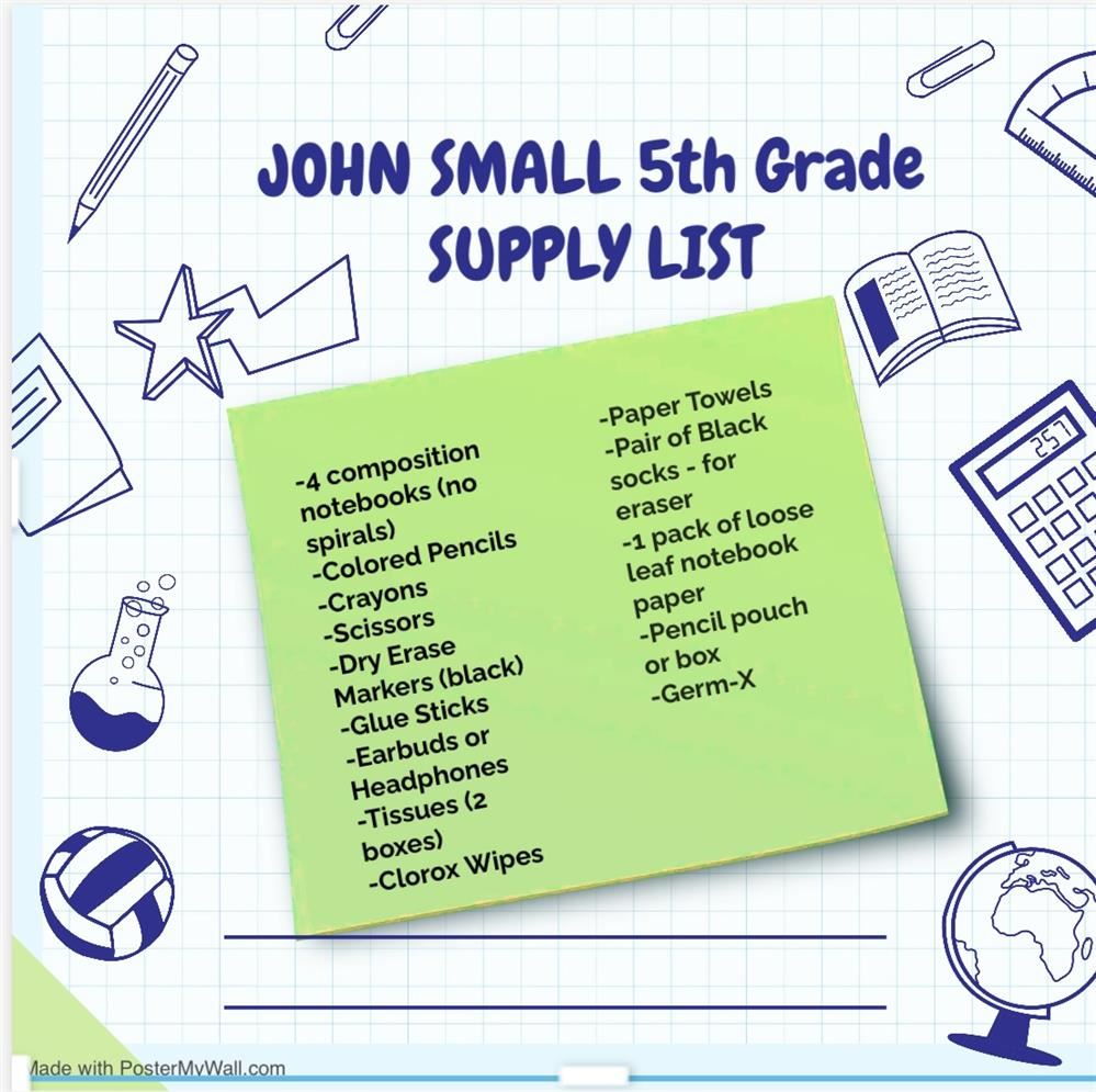  5th Grade Supply List